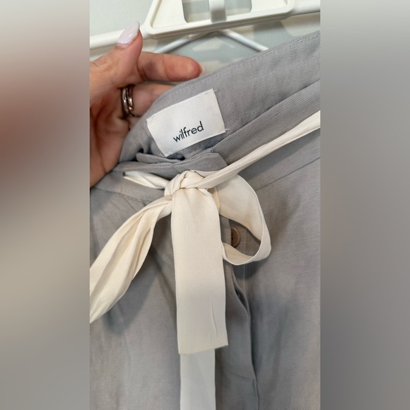 Aritzia Wilfred Allant Pant Cropped Gray Linen Trouser, Size 2 1746 - Picture 6 of 12